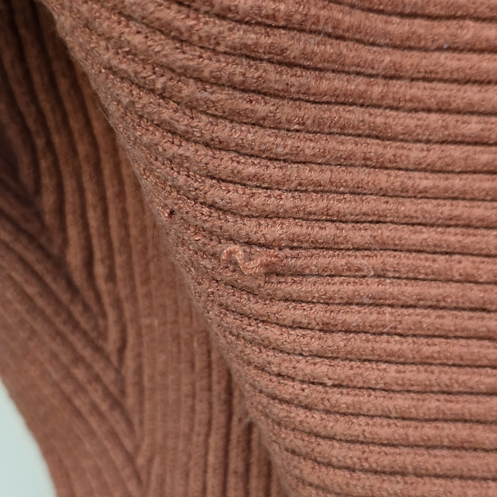 Boxy Ribbed Crewneck Sweater in Rust Orange - Picture 7 of 7